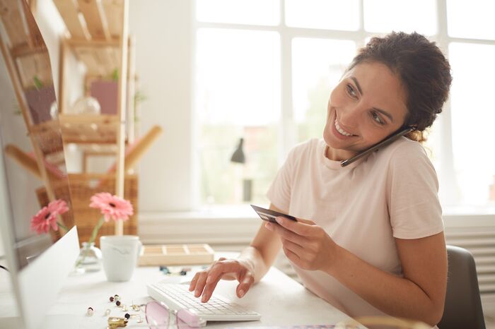 Lady working remotely on her laptop