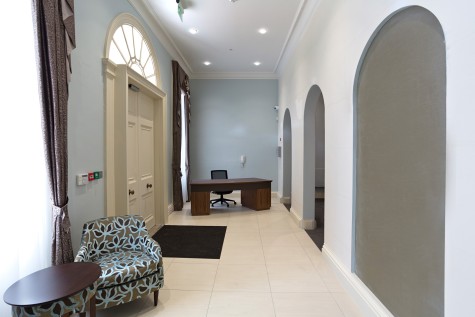 Entrance hall desk and waiting area